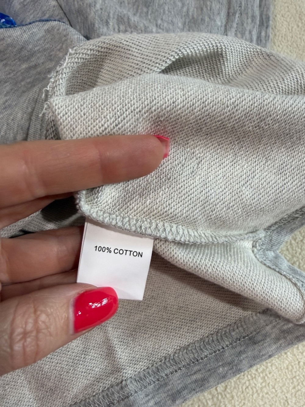 QUEEN OF SPARKLES Gray Crop Tee with Red, White & Blue Sequin USA - Picture 9 of 10